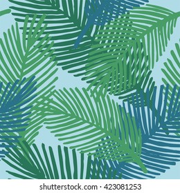 Cute floral seamless pattern with leaves