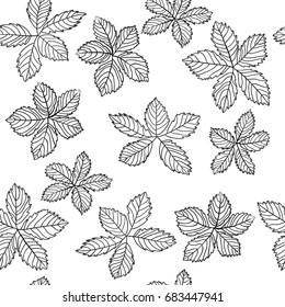 Cute floral seamless pattern with leaves
