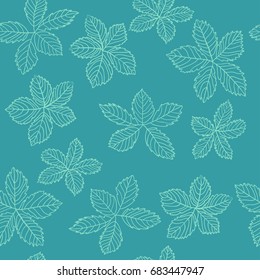 Cute floral seamless pattern with leaves
