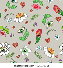 Cute floral seamless pattern made in vector