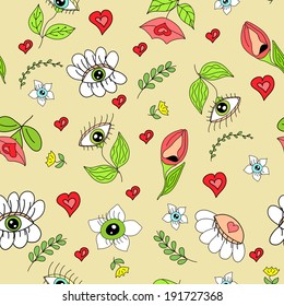 Cute floral seamless pattern made in vector