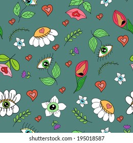 Cute floral seamless pattern made in vector