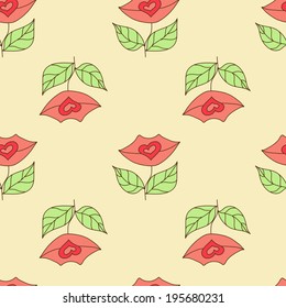Cute floral seamless pattern made in vector