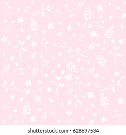 Cute floral seamless pattern over blue pastel background. Vector illustration