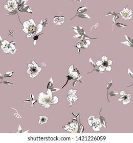 Cute Floral seamless pattern With small flowers for textile pattern fashion print - Vector 