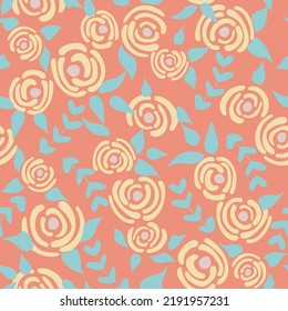 El diseño floral de las flores pequeñas es suave.  Ropa textil romántica y retro. El fondo de las bonitas plantas. Ilustración gráfica de la naturaleza en estilo doodle.