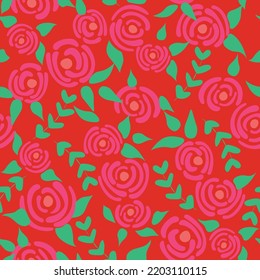 Cute floral seamless pattern in the small flowers.  Abstract pink simple romantic textile. Pretty plants background. Nature graphic illustration in doodle style.