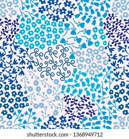 Cute floral seamless pattern with spring flower. Vintage flowers illustration. Template for fashion prints.