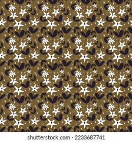 Cute floral seamless pattern with tiny flower. Wild flowers vector illustration. Elegant template for fashion prints, textile, wallpaper