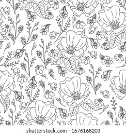 Cute floral seamless pattern. Vector artwork