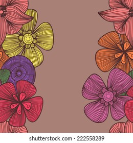 Cute floral seamless pattern in vintage colors.Bright Seamless pattern can be used for wallpaper, pattern fills, web page background,surface textures.