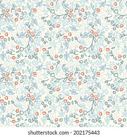 cute floral seamless texture, vector illustration