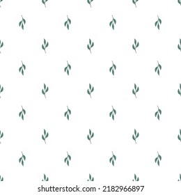 Cute floral seamless vector pattern. Cartoon hand drawn texture with vintage leaves. Botanical scandinavian background for wrapping paper, packaging, gift, fabric, wallpaper, textile, apparel, print.