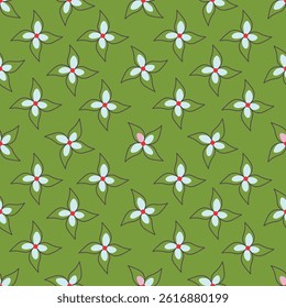 Cute floral seamstress pattern, hand drawn background