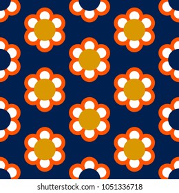 Cute floral simple pattern with geometric flowers for childrens clothing design