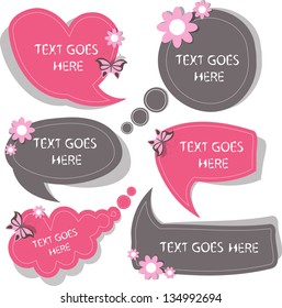 cute floral speech bubbles