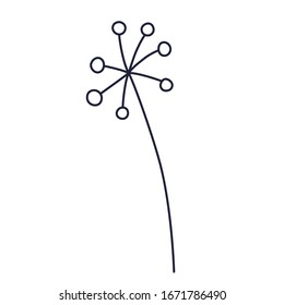 Cute floral sprig. Spring flower  isolated on white background. Vector illustration for wedding design, greeting card.