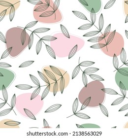 Cute floral spring pattern. Garden flower, plants ,botanical, seamless pattern vector design for fashion, fabric, wallpaper and all prints on green mint background color. Trendy Floral Pattern Vector