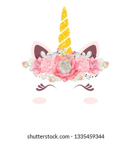 cute floral unicorn