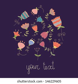 Cute floral vector card