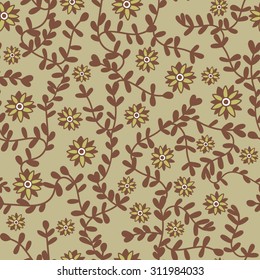 Cute floral vector seamless pattern.