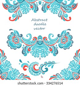 Cute Floral Vintage Christmas decorative elements with flourishes