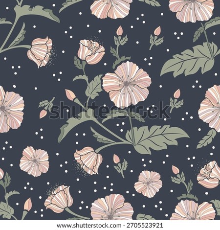 Cute floral watercolor seamless pattern. Flower vector illustration background. Watercolor print in rustic vintage style, textile or wallpapers.