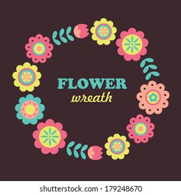cute floral wreath design. vector illustration