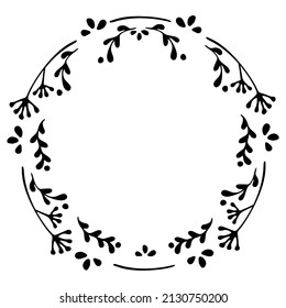 Herencia floral con hojas y ramas aisladas en blanco. Ilustración vectorial. Clíparte del doodle dibujado a mano. Perfecto para tarjetas, pancartas, afiches, proyectos de boda, invitaciones. Tema de primavera.