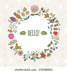 Cute floral wreath made in vector