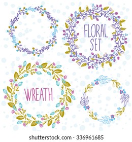 Cute floral wreath set