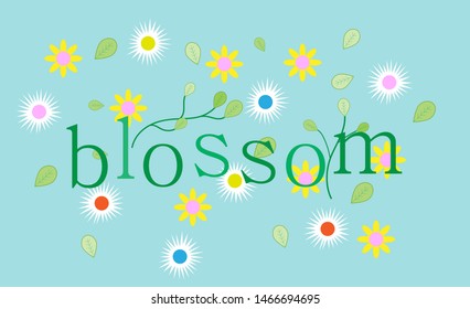 Cute flower abstract background, flat design