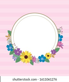 Cute flower arch frame illustration