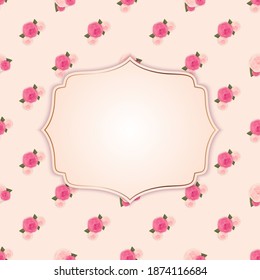 Cute Flower Background with Frame. Vector Illustration