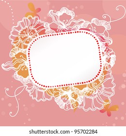 Cute flower background with label