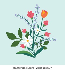 cute flower background with spring holiday for square design
