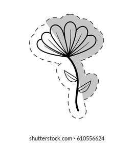 cute flower bloom cut line vector illustraiton eps 10
