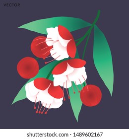 Cute flower branch, Vector illustration design element