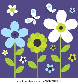 cute flower and butterfly design