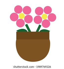 The cute flower cartoon. Hand drawn illustration vector.