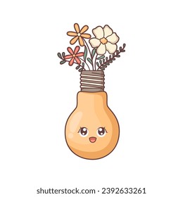 Cute Flower Character Design Illustration
