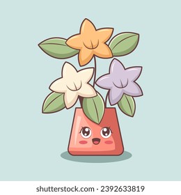 Cute Flower Character Design Illustration