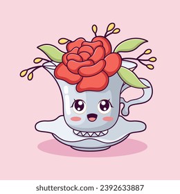 Cute Flower Character Design Illustration