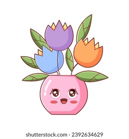 Cute Flower Character Design Illustration