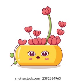 Ilustración de diseño de caracteres de flor suave