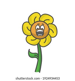 cute flower character design vector template illustration