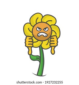 cute flower character design vector template illustration