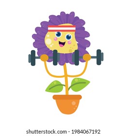 Cute flower character vector template design