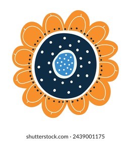 Cute flower clipart. Children's illustration. Abstract.