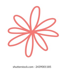 Cute flower clipart. Children's illustration. Abstract.